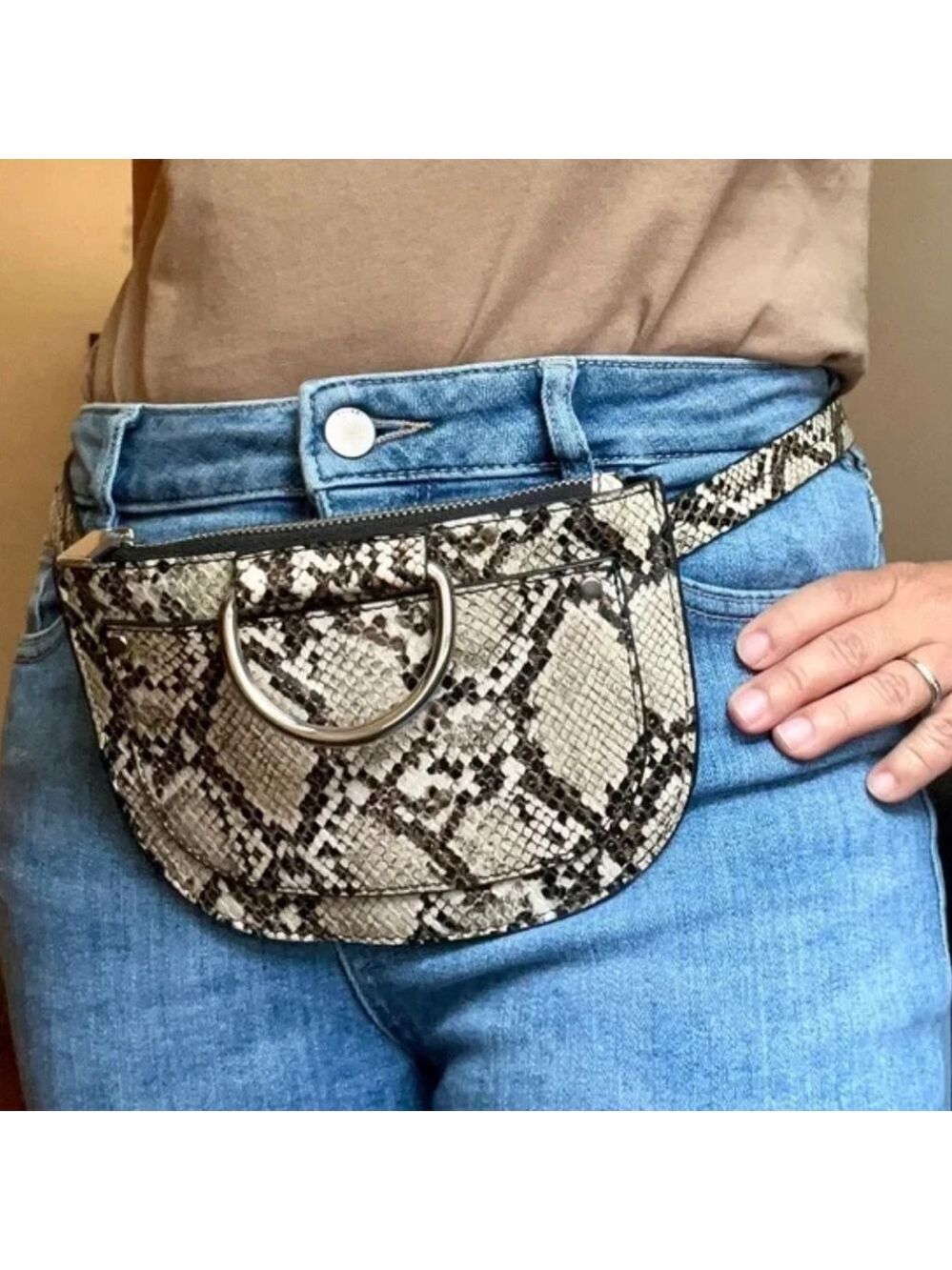 Zara Trafuluc Beltbag Crossbody Pouch Snakeskin Bag Pouch Like New